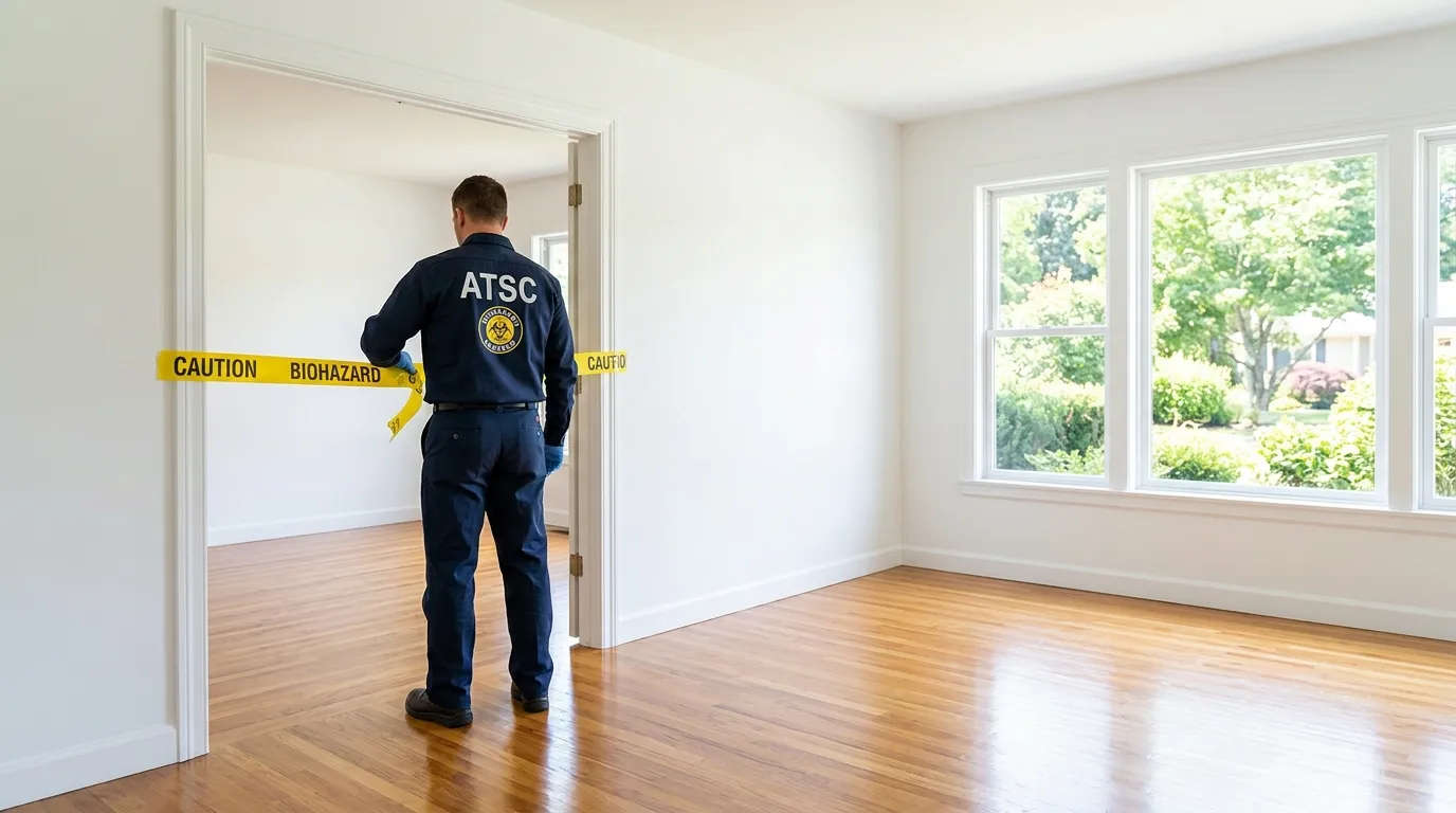 Certified biohazard cleanup crew performing Crime Scene Cleanup in Troy